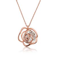 ​925 Ayar Gümüş Rose Gül Kadın Kolye T3832