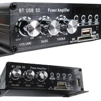 12 VOLT 100 WATT MOTOSİKLET BLUETOOTH AMFİ USB/SD 2 KANAL PAZARCI - ANFİ (154X80X42MM)