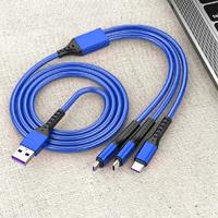 3IN1 MAVİ 1.2 METRE (MICRO USB - LIGHTNING - TYPE C) TELEFON ŞARJ KABLOSU