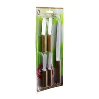 5 PCS : 4+1 4 ADET DÜZ KAHVALTI BIÇAK+ 1 ADET EKMEK BIÇAK AHŞAP SAPLI BIÇAK SET
