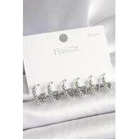 925 Ayar Gümüş Çivi Pirinç Gümüş Renk Sarmal Halka Model Kadın Küpe Seti - BKP10416