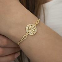 925 Ayar Gümüş Gold Baget Taşlı Bileklik T5272