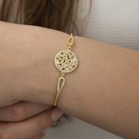 925 Ayar Gümüş Gold Baget Taşlı Bileklik T5272