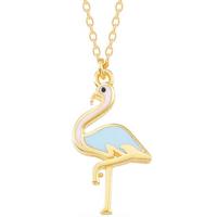 925 Ayar Gümüş Gold Flamingo Kadın Kolye T7789