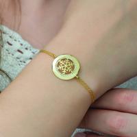 925 Ayar Gümüş Gold Kar Tanesi Bileklik T5127