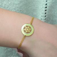 925 Ayar Gümüş Gold Kar Tanesi Bileklik T5127