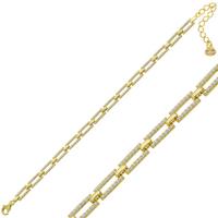 925 Ayar Gümüş Gold Kare Taşlı Kadın Bileklik T6999