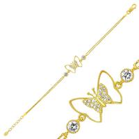 925 Ayar Gümüş Gold Kelebek Bileklik BR0460172