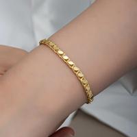 925 Ayar Gümüş Gold Pullu Zincir Kadın Bileklik T8278