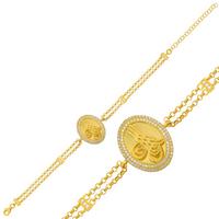 925 Ayar Gümüş Gold Tuğralı Bileklik BR0460660
