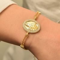 925 Ayar Gümüş Gold Tuğralı Bileklik BR0460660