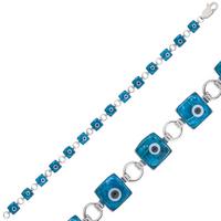 925 Ayar Gümüş Kare Nazar Bileklik BR0460545