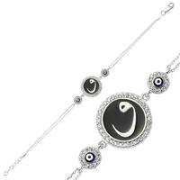 925 Ayar Gümüş Nazarlı Vav Bileklik BR0460125