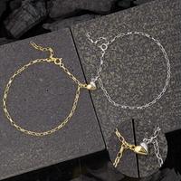 925 Ayar Gümüş Rodyum Gold Çift Kalpli Aşk Bileklik T8621