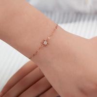 925 Ayar Gümüş Rose Çiçek Kadın Bileklik T7418