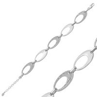925 Ayar Gümüş Taşlı Oval Bileklik BR0460245