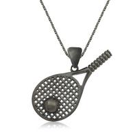 925 Ayar Gümüş Tenis Raketi Unisex Gümüş Kolye T4480