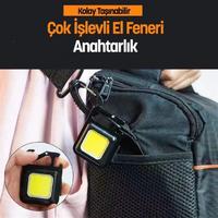 El Feneri Usb li Şarj Edilebilir Led Anahtarlık El Feneri Şişe Açacağı Mıknatıslı Kamp Feneri
