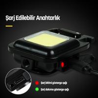 El Feneri Usb li Şarj Edilebilir Led Anahtarlık El Feneri Şişe Açacağı Mıknatıslı Kamp Feneri