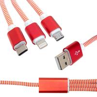 MICRO USB/TYPE-C/LIGHTNING 2.1A METAL 1.2 METRE ŞARJ VE DATA KABLOSU