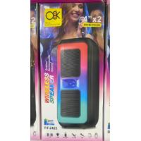 Mikrofonlu RGB Işıklı 4x2 İnch BT-2422  Şarjlı  Taşınabilir Hoparlör