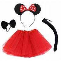 Minnie Mouse Kostüm Seti Etek Taç Kuyruk Papyon Gösteri Seti