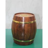Pirinç Ahşap Fıçı Kumbara