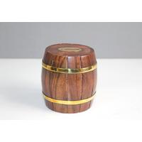 Pirinç Detaylı Fıçı Kumbara Model 1