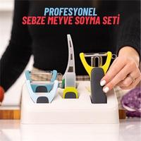 Profesyonel Değişken Başlıklı Sebze Meyve Soyucu Seti, 12 Parça Paslanmaz Çelik