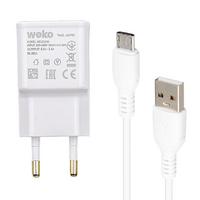 WK-21434 S6 2.1 AMPER ŞARJ BAŞLIK ADAPTÖRÜ + MICRO USB KABLO(NO:3)