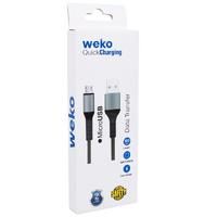WK-22023 USB TO MICRO USB ÖRGÜLÜ LACİVERT ŞARJ KABLOSU (NO:14)